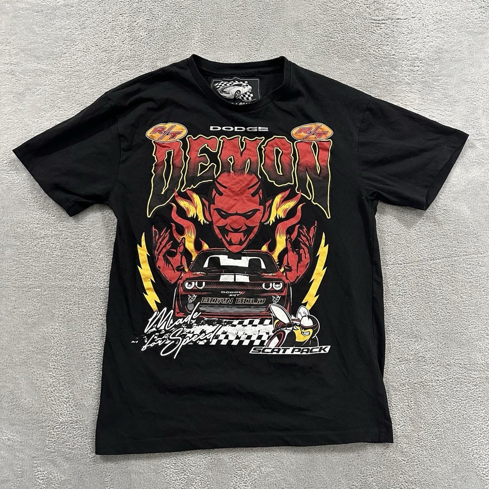 Dodge x Reason RT Tee Tshirt Men L Black Demon Racing Y2K Scat Pack Limited